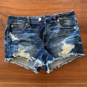 American Eagle Distressed Denim Hi-Rise Shorts